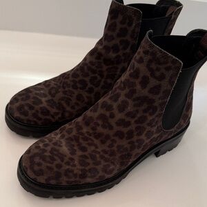 Pedro Garcia Brown Leopard Print Chelsea Booties